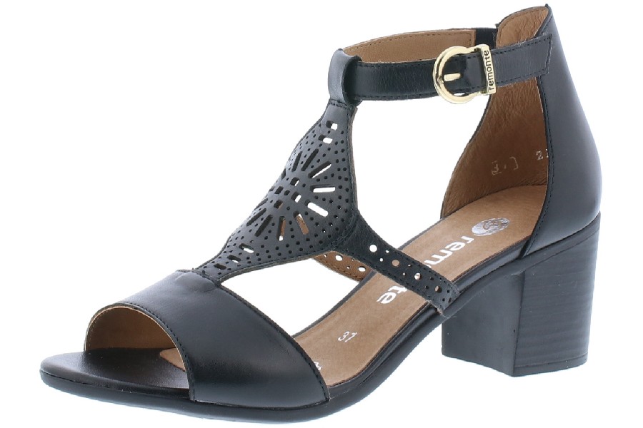 Svarta damsandaler/sandaletter i skinn från Remonte