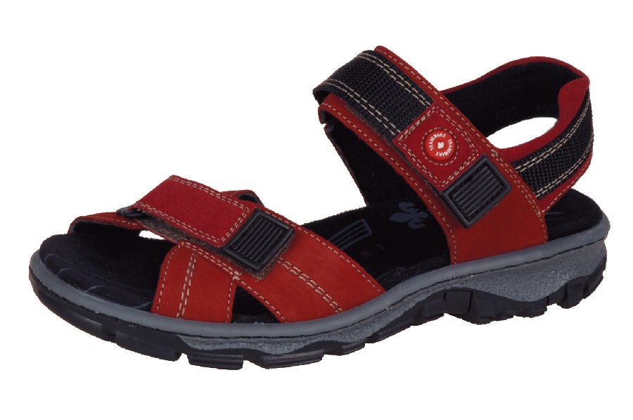 Röda damsandaler/sandaletter i syntet från Rieker
