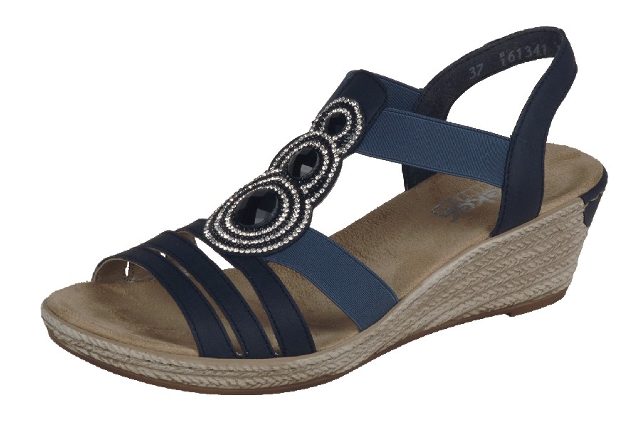 Blåa damsandaler/sandaletter i syntet från Rieker