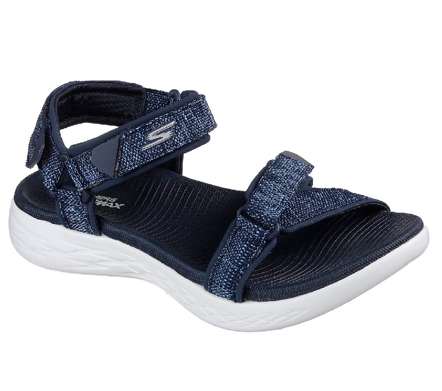 Blåa damsandaler/sandaletter i syntet från Skechers
