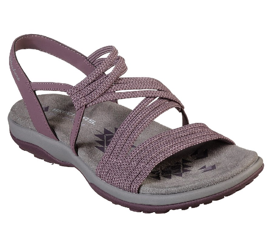 Lilaa damsandaler/sandaletter i tyg från Skechers